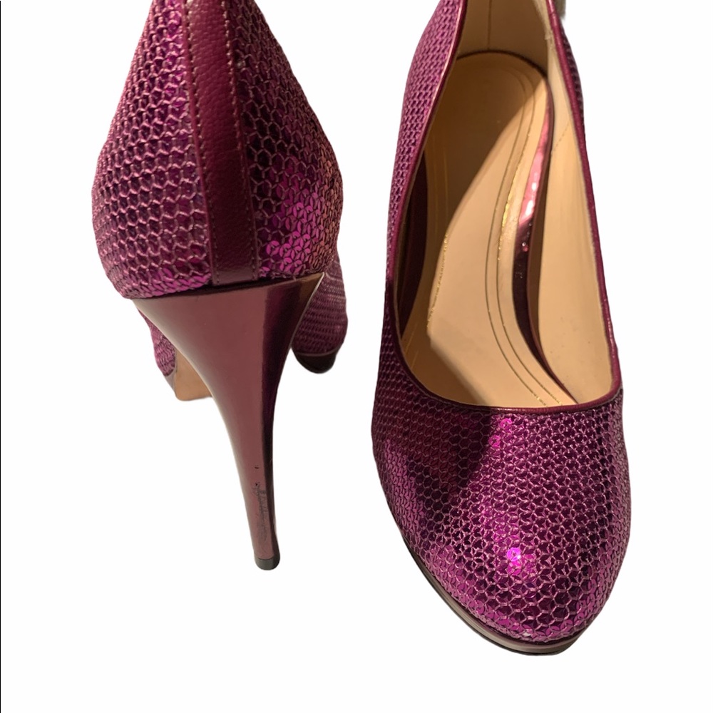 ⭐️Cole Haan Chelsea Purple Sequin Heel Pump⭐️ - Picture 13 of 14